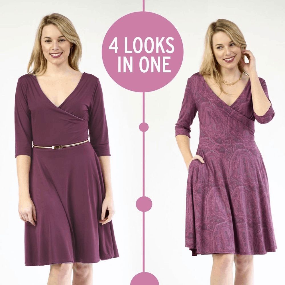 New Betabrand Pink Agate Reversible Round Trip Dress Medium